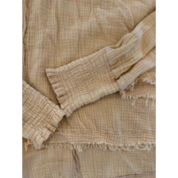 Oli and Hali Oversized Gauze Button Up Yellow‎ Small/Medium - Picture 2 of 8